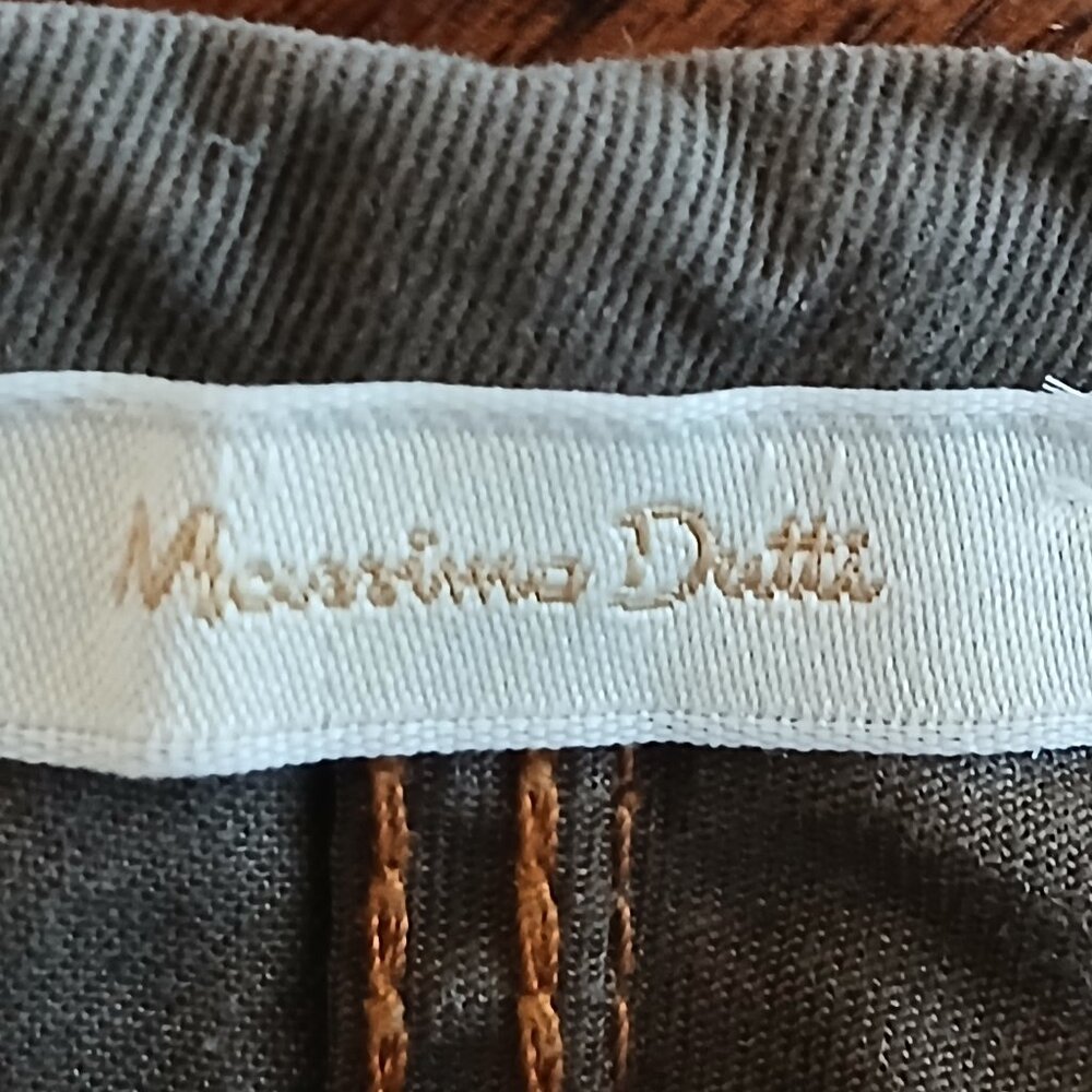 Massimo Dutti High Rise Wide Leg Stretch Trouser Pants Green Size Medium - Picture 8 of 8